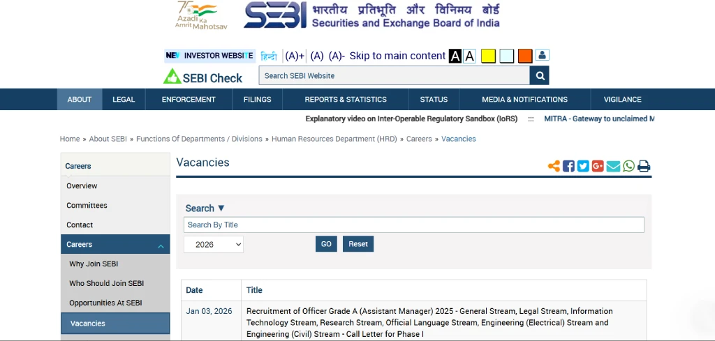 SEBI Assistant Manager